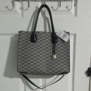 Michael Kors Black and Gray Signature Tote